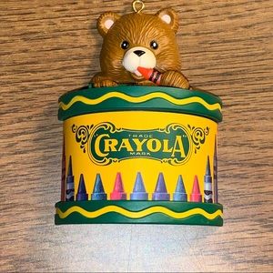 Vintage Crayola Crayon Teddy Bear Ornament 1992